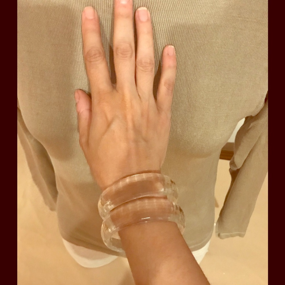 Bundle Of 2 Colorless Resin Bangles.Euc - image 1